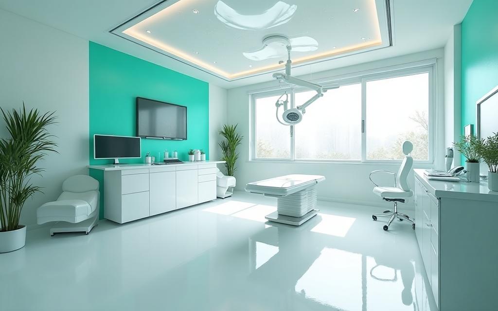 Modern luxury medical consultation room with advanced equipment at Serenova Aesthetics, Bangalore